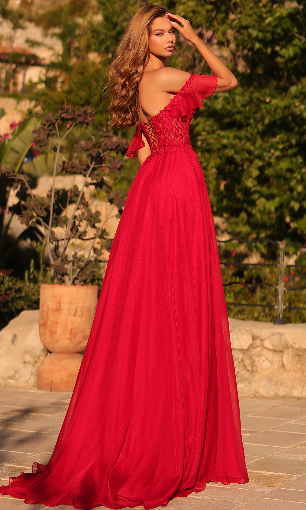 Amarra 89481 - Embroidered Top Flowy A-Line Gown Prom Dresses