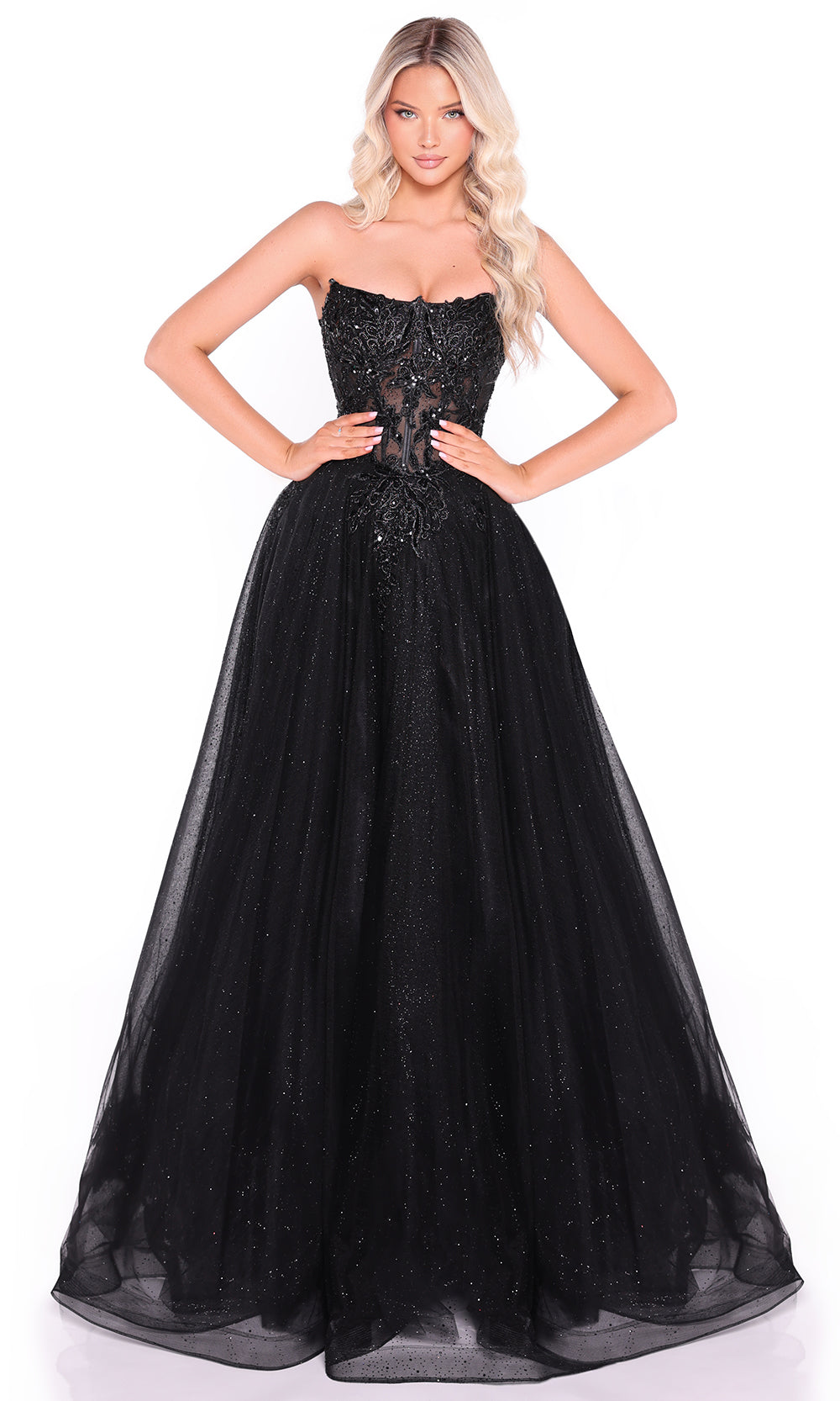 Amarra 89486 - Strapless Tulle Ballgown with Beading Prom Dresses