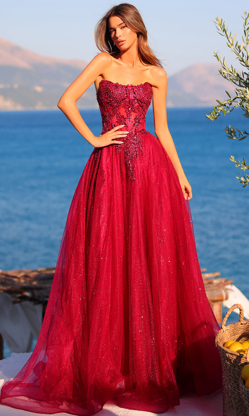 Amarra 89486 - Strapless Tulle Ballgown with Beading Prom Dresses