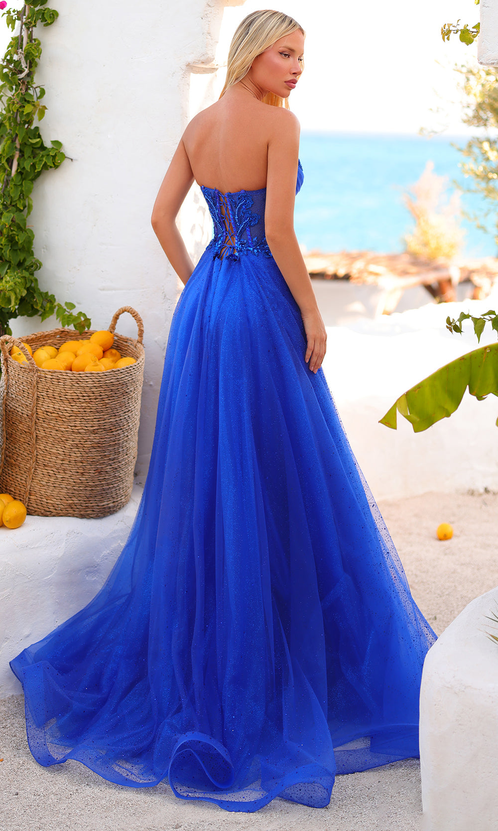 Amarra 89488 - V-Neckline Layered A-Line Gown Prom Dresses