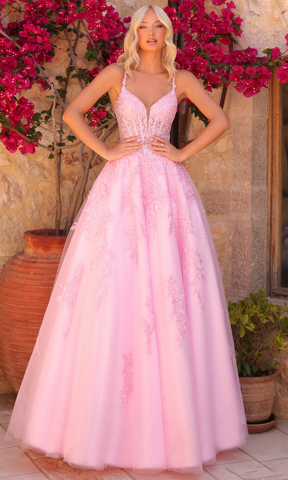 Amarra 89509 - Sleeveless Corset Prom Dress with Embroidery Prom Dresses