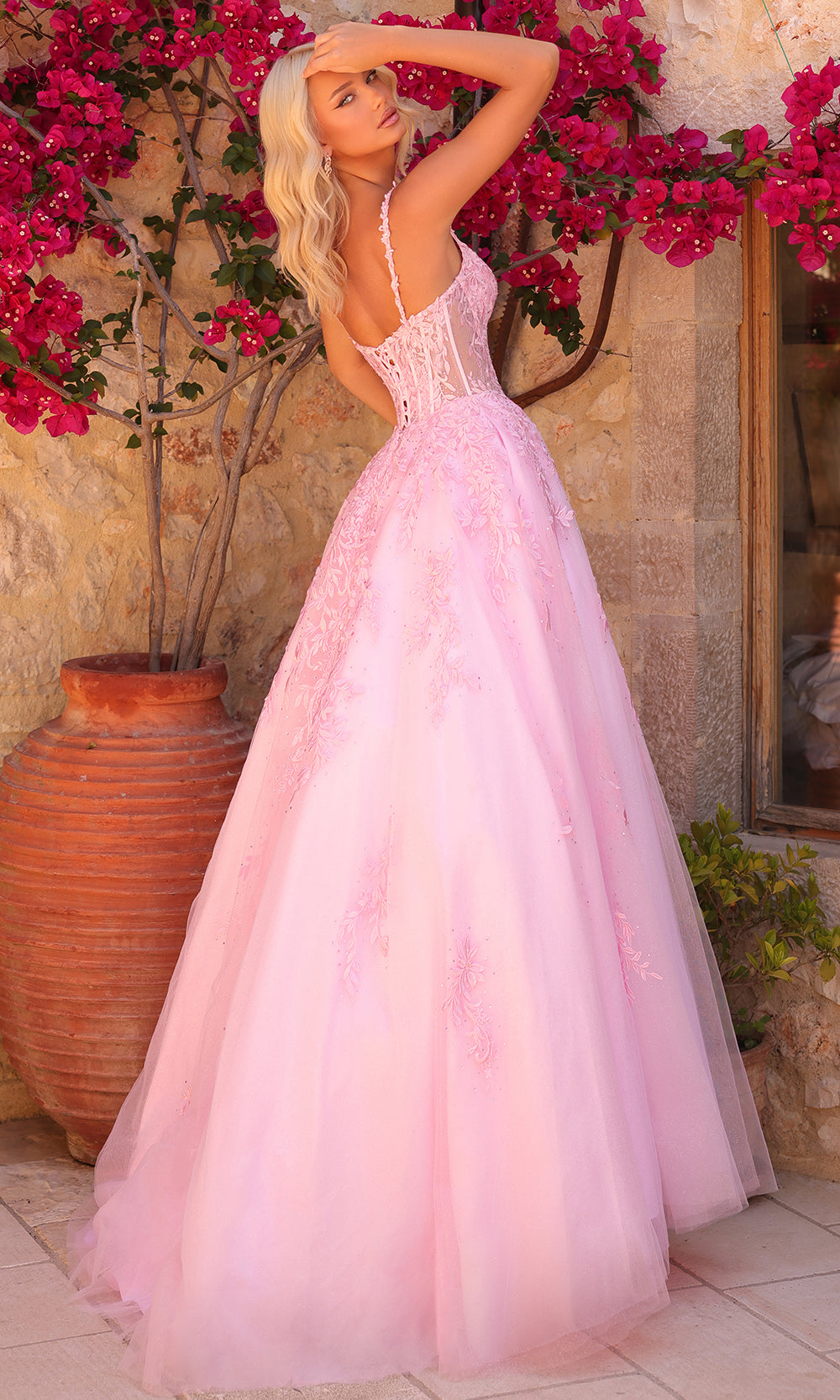Amarra 89509 - Sleeveless Corset Prom Dress with Embroidery Prom Dresses