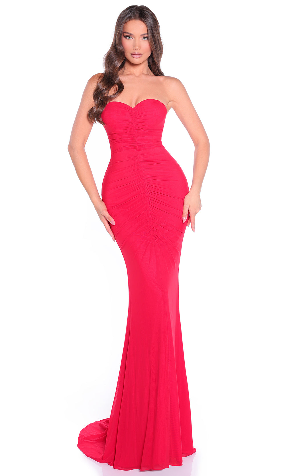 Amarra 89510 - Ruched Bodice Lace-Up Back Fitted Gown Prom Dresses