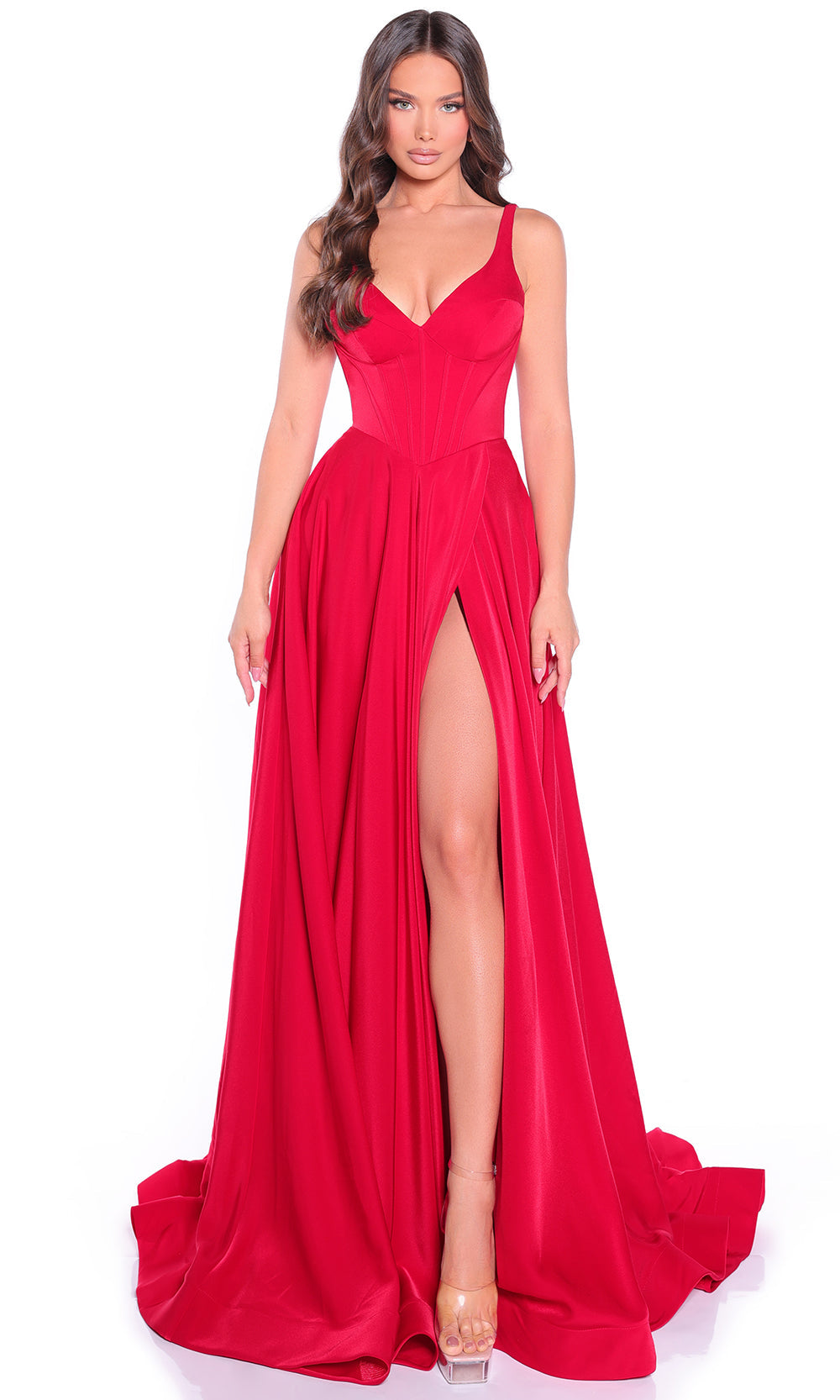 Amarra 89519 - Structured Bodice Slit A-Line Dress Prom Dresses