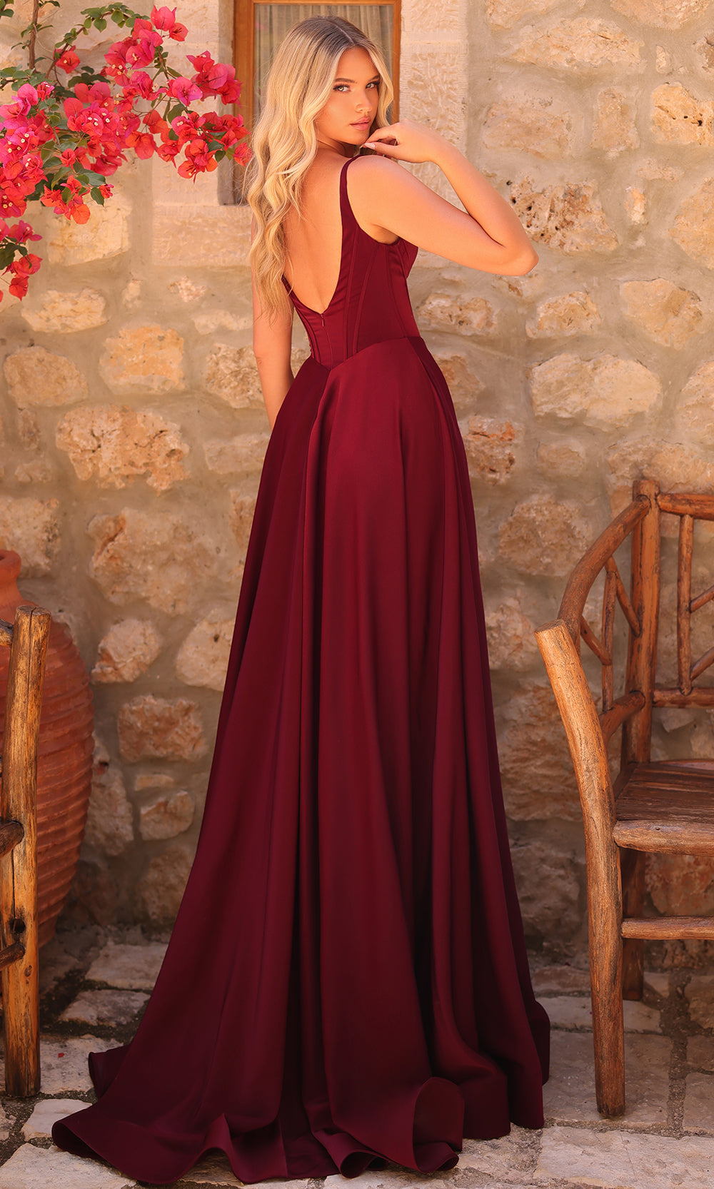 Amarra 89519 - Structured Bodice Slit A-Line Dress Prom Dresses