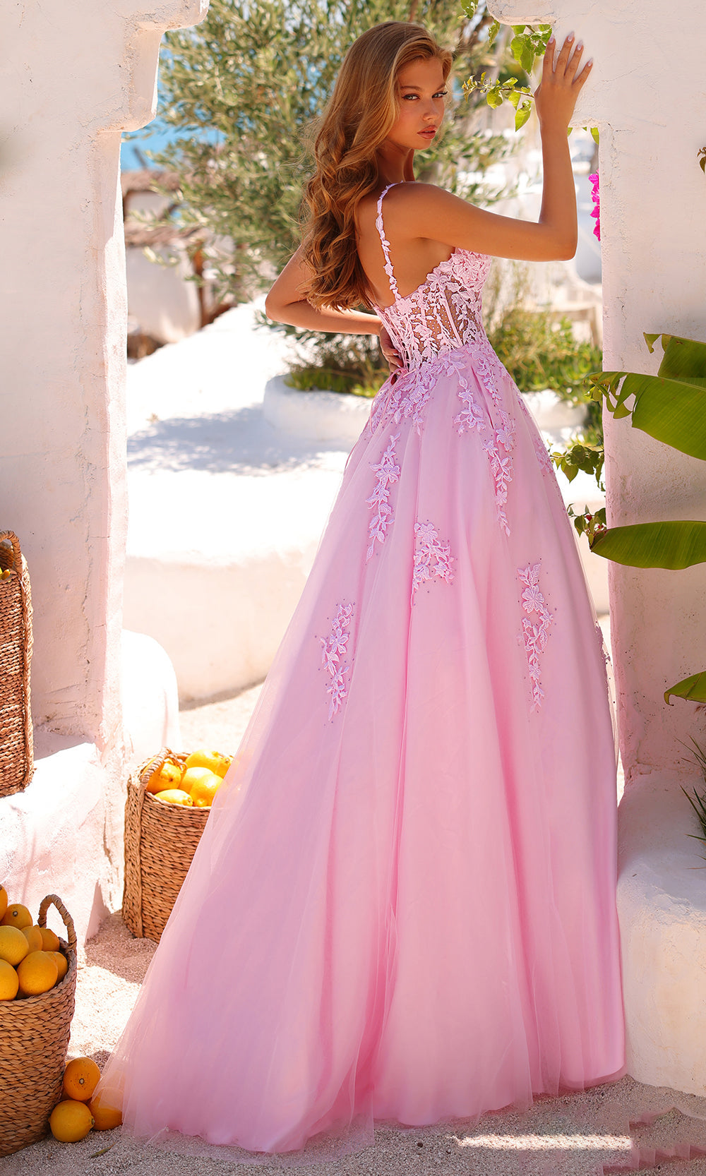 Amarra 89523 - Lace-Up Back Embroidered Prom Dress Prom Dresses