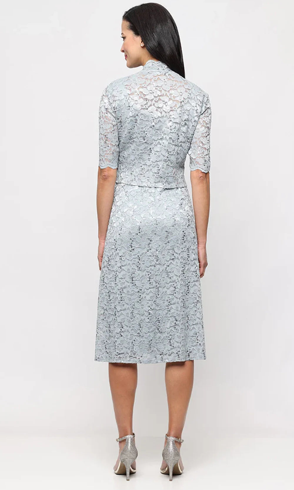 S.L. Fashions Dresses (SLNY) 9113152 - Scoop Neck Two Piece Lace Dress Mother of the Bride Dresses in Sage 
