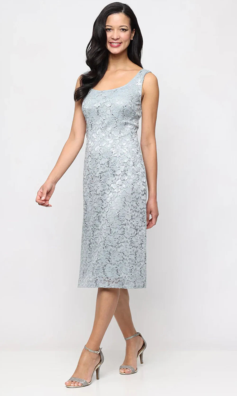 S.L. Fashions Dresses (SLNY) 9113152 - Scoop Neck Two Piece Lace Dress Mother of the Bride Dresses in Sage 