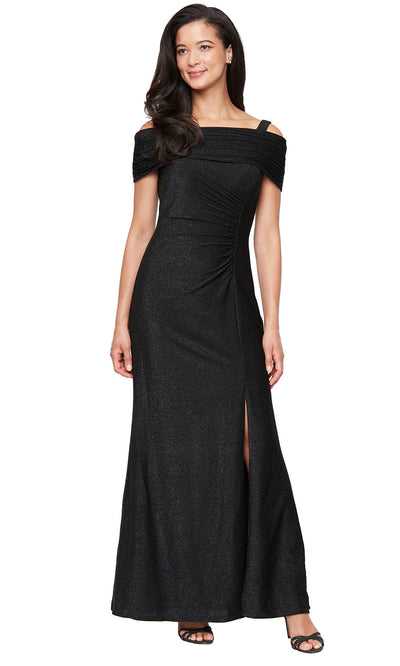 S.L. Fashions 9127301 - Long Ruched Bodice Sheath Evening Gown Cocktail Dresses