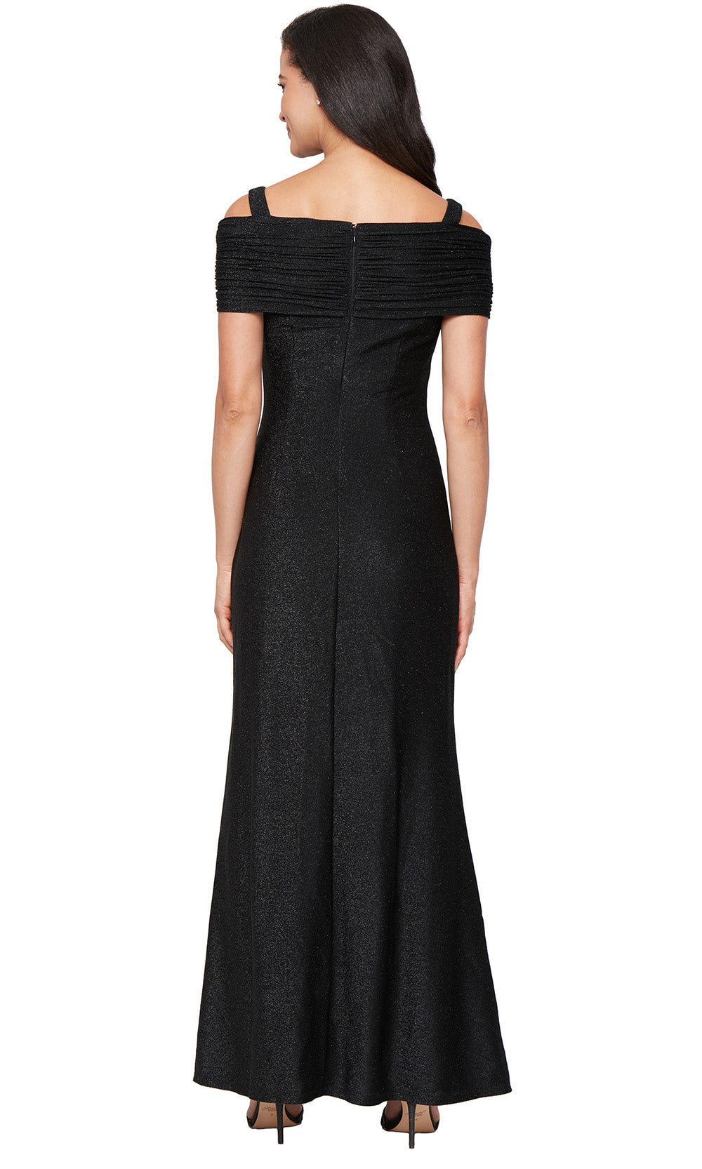 S.L. Fashions 9127301 - Long Ruched Bodice Sheath Evening Gown Formal Gowns