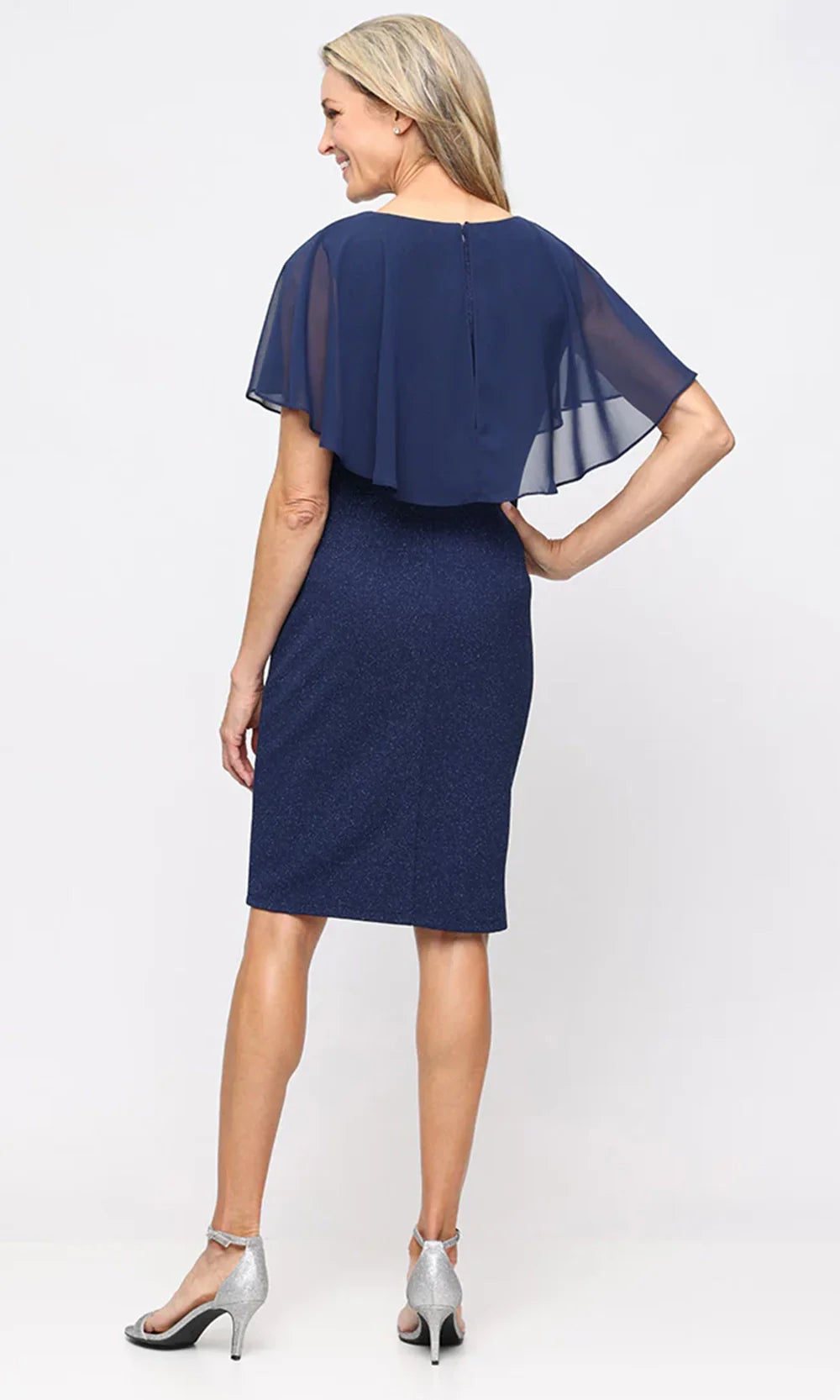 S.L. Fashions Dresses (SLNY) 9427334 - V-Neck Knee-Length Dress Cocktail Dresses in Blue 