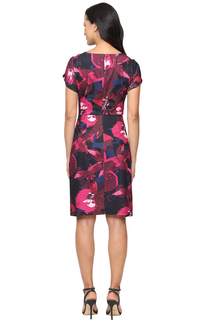 S.L. Fashions 9130263 - Jewel Neckline Knee-Length Floral Dress Cocktail Dresses