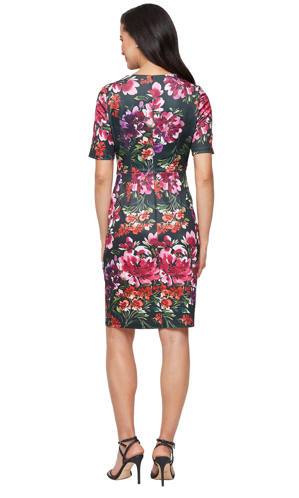 S.L. Fashions 9130264 - Jewel Knee-Length Floral Print Dress Cocktail Dresses