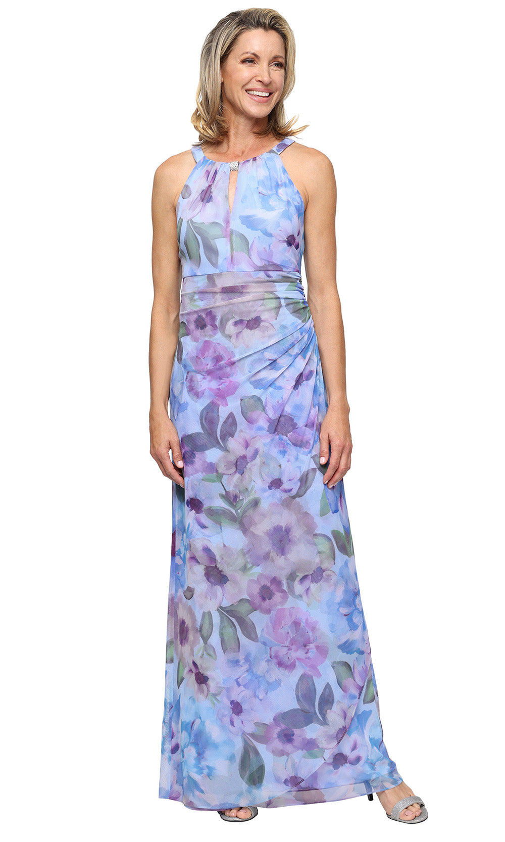 S.L. Fashions Dresses (SLNY) 9132147 - Cutout Halter Floral Dress Prom Dresses
