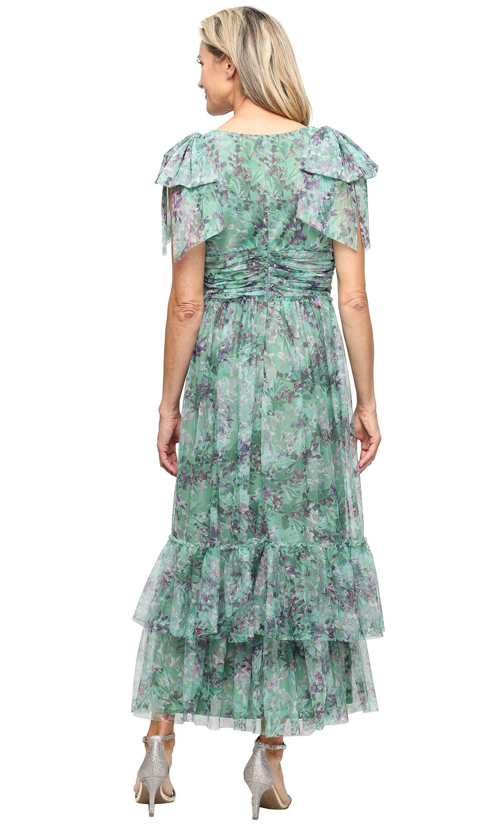 S.L. Fashions Dresses (SLNY) 9132148 - Double Tier Hem Floral Dress Party Dresses