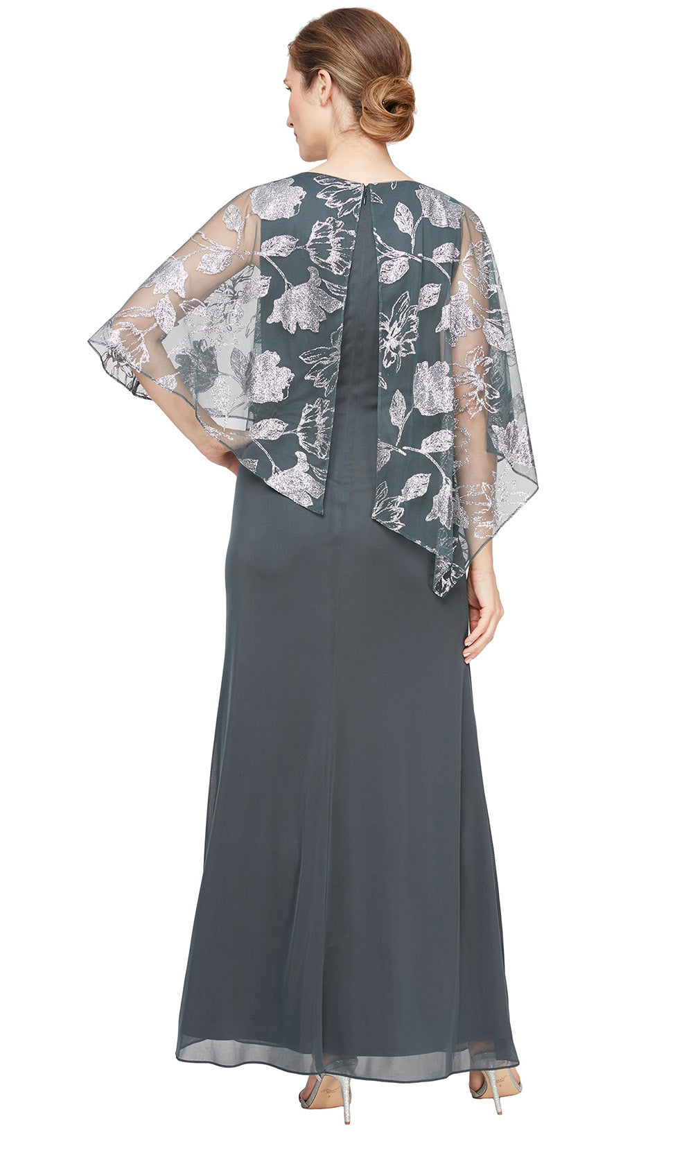 S.L. Fashions 9433232 - Long 100% Polyster Sheath Dress - Floral Embroidery, Asymmetric Overlay Bodice, Full Back, Concealed Back Zipper ADASA S.L. Fashions 9433232 - Long 100% Polyster Sheath Dress - Floral Embroidery, Asymmetric Overlay Bodice, Full Back, Concealed Back Zipper ADASA