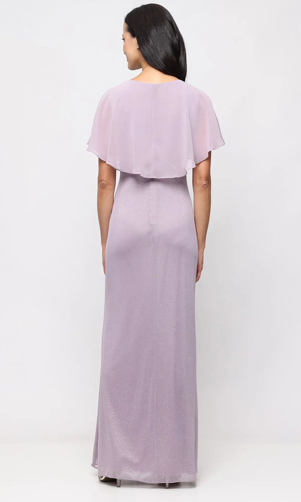 S.L. Fashions Dresses (SLNY) 9133289 - Surplice V-Neck Long Column Dress Mother Of The Bride Dresses in Purple and 