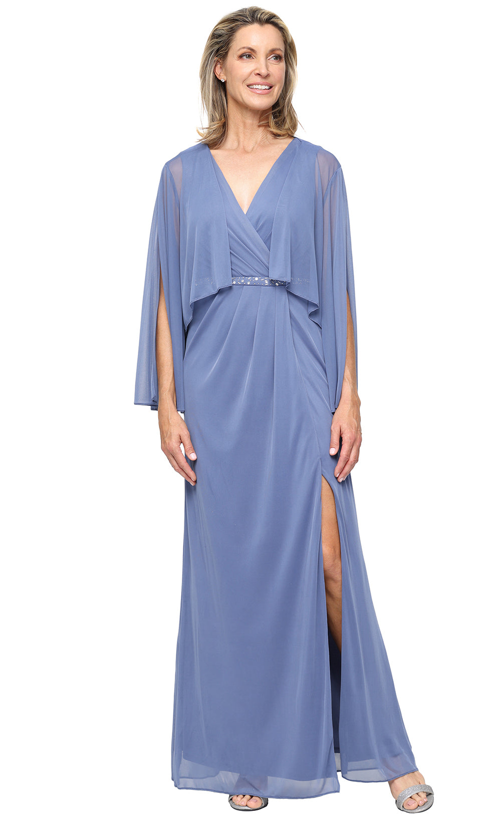 S.L. Fashions Dresses (SLNY) 9135274 - Split Sleeve Jacket V-Neck Dress Prom Dresses