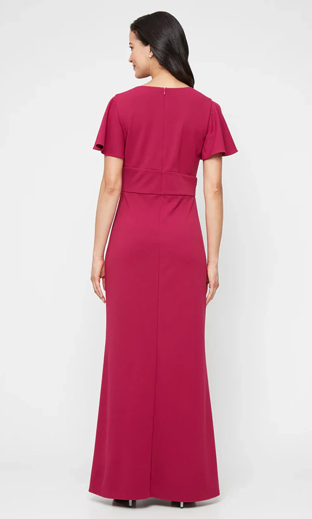 S.L. Fashions 9137264 - Surplice Neck Ruched Waist Formal Gown S.L. Fashions 9137264 - Surplice Neck Ruched Waist Formal Gown