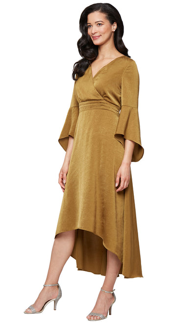 S.L. Fashions 9150131 - Surplice V-Neck High Low A-line Dress Mother of the Bride Dresses