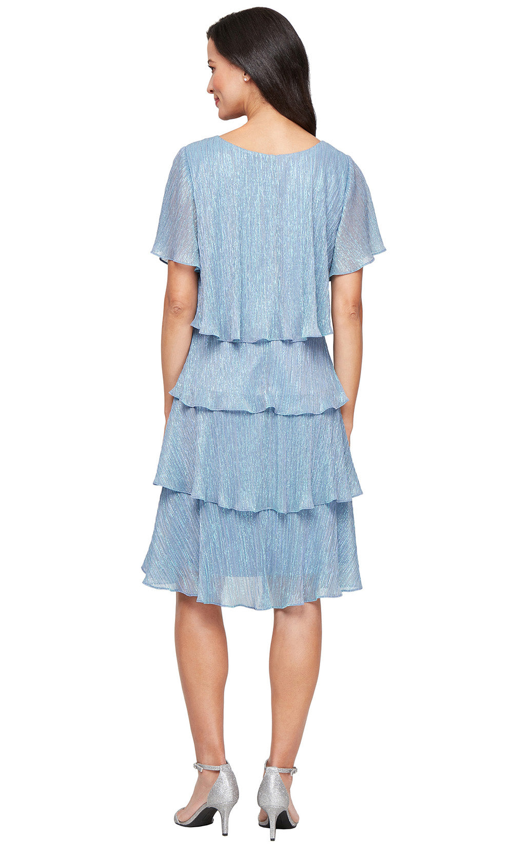 S.L. Fashions Dresses (SLNY) 9255124 - Tiered Short Sleeve Formal Dress Party Dresses