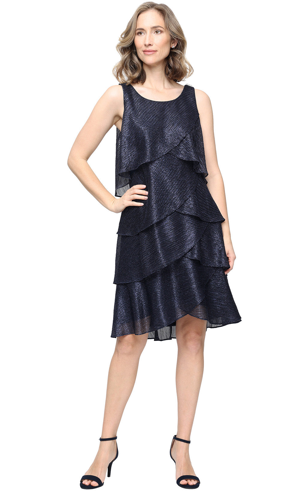 S.L. Fashions Dresses (SLNY) 9155270 - Tiered A-Line Sleeveless Dress Cocktail Dresses