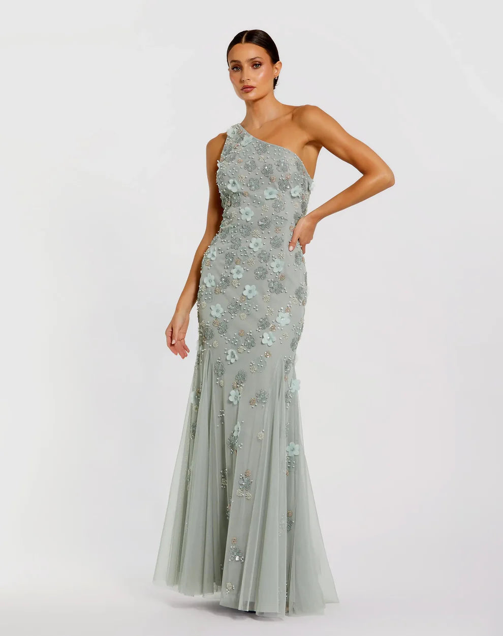 Mac Duggal 9168 - Assymetrical Trumpet Gown