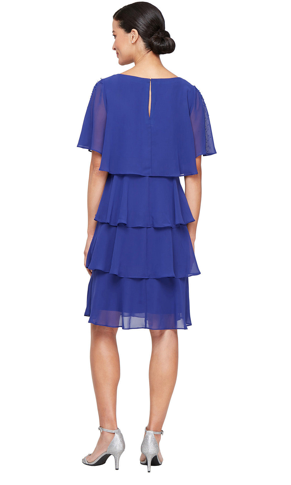 S.L. Fashions Dresses (SLNY) 9170735 - Beaded Sleeve Tiered A-Line Dress Cocktail Dresses
