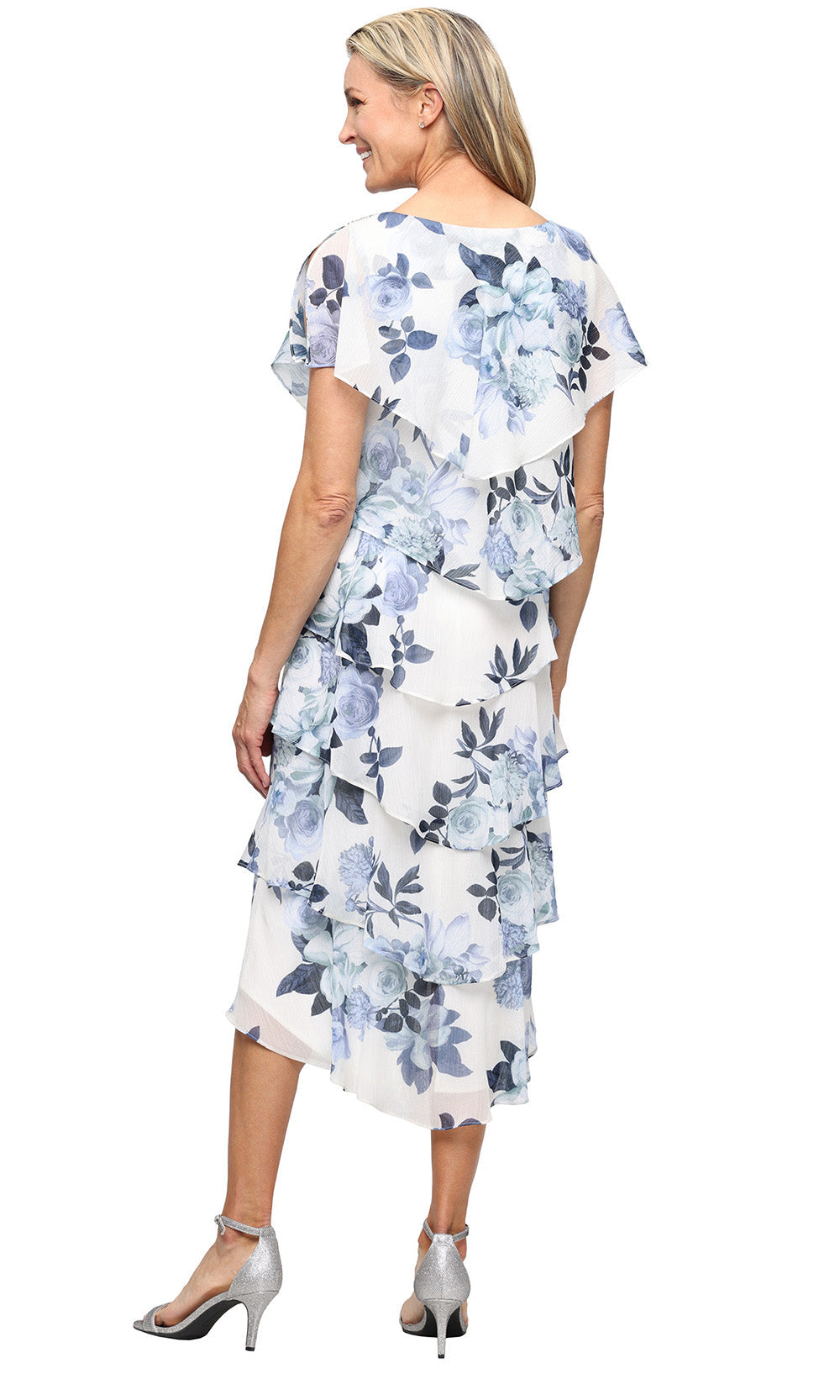 S.L. Fashions Dresses (SLNY) 9171803 - Capelet Sleeve Printed Dress Party Dresses