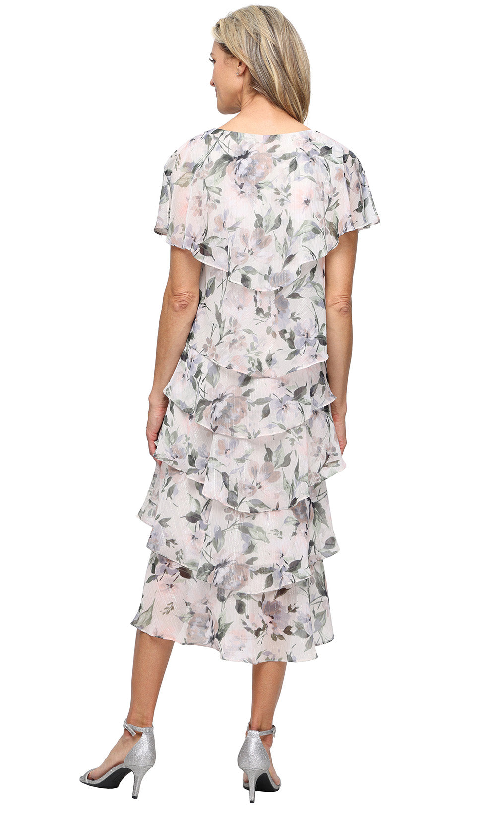 S.L. Fashions Dresses (SLNY) 9472136 - Tiered A-Line Tea-Length Dress Party Dresses