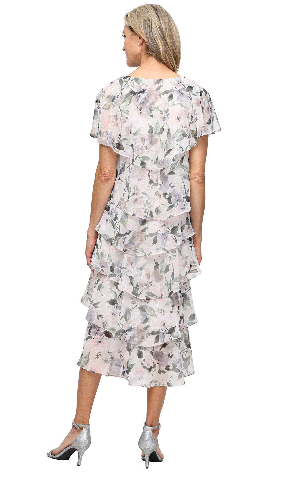 S.L. Fashions Dresses (SLNY) 9172136 - Printed Flutter Sleeve Dress Cocktail Dresses