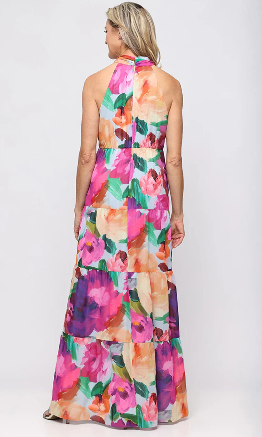 S.L. Fashions Dresses (SLNY) 9172187 - Floral Print Tiered Long Dress Mother of the Bride Dresses