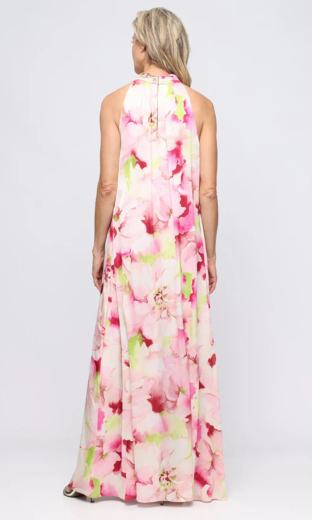S.L. Fashions Dresses (SLNY) 9172197 - Cutout Halter Floral Print Dress Mother of the Bride Dresses in Pink Multi