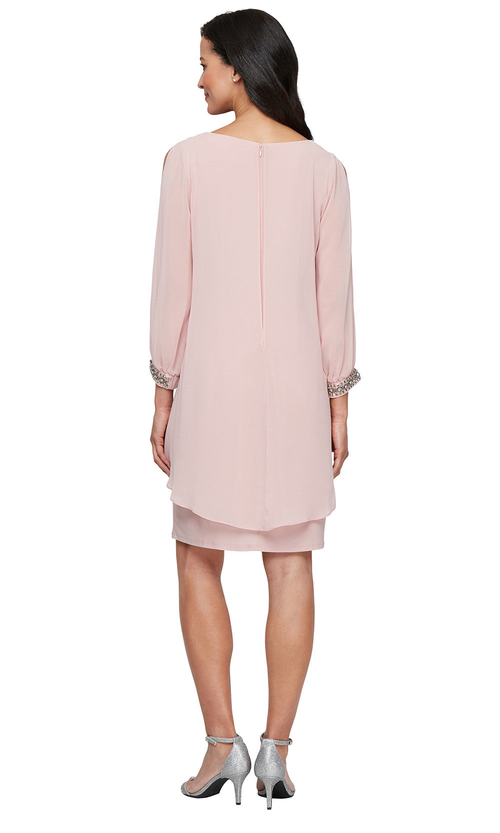 S.L. Fashions Dresses (SLNY) 9277534 - Split Sleeve Overlay Sheath Dress Cocktail Dresses