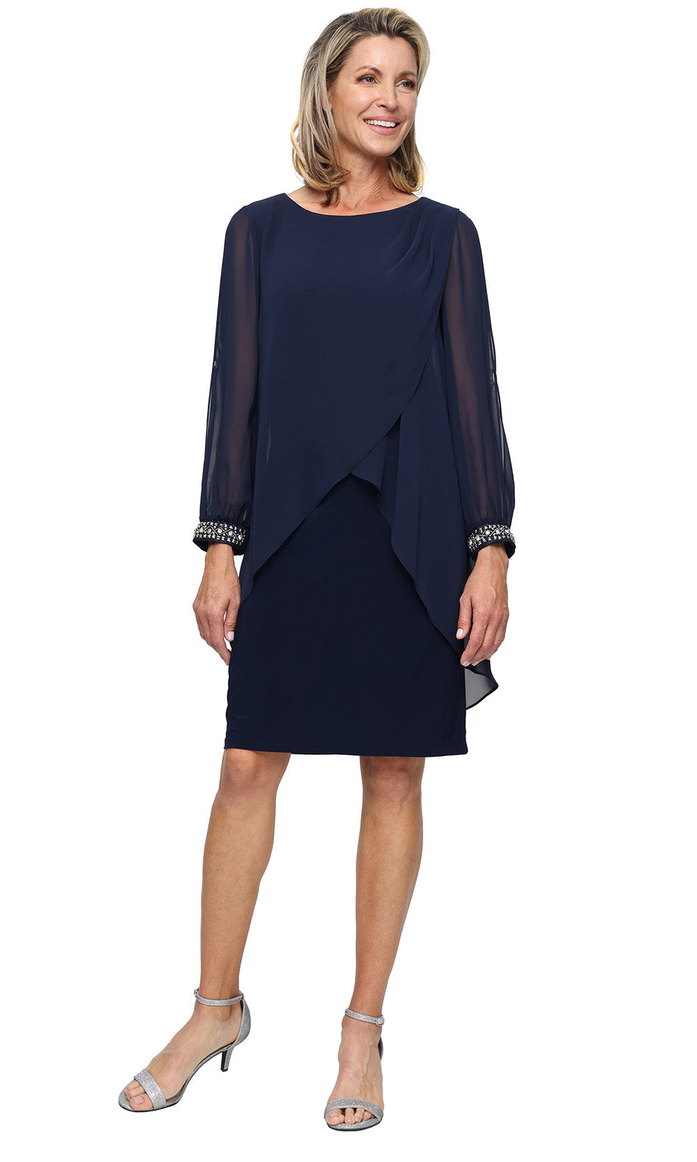 S.L. Fashions Dresses (SLNY) 9477534 - Long Sleeve Knee-Length Dress Cocktail Dresses