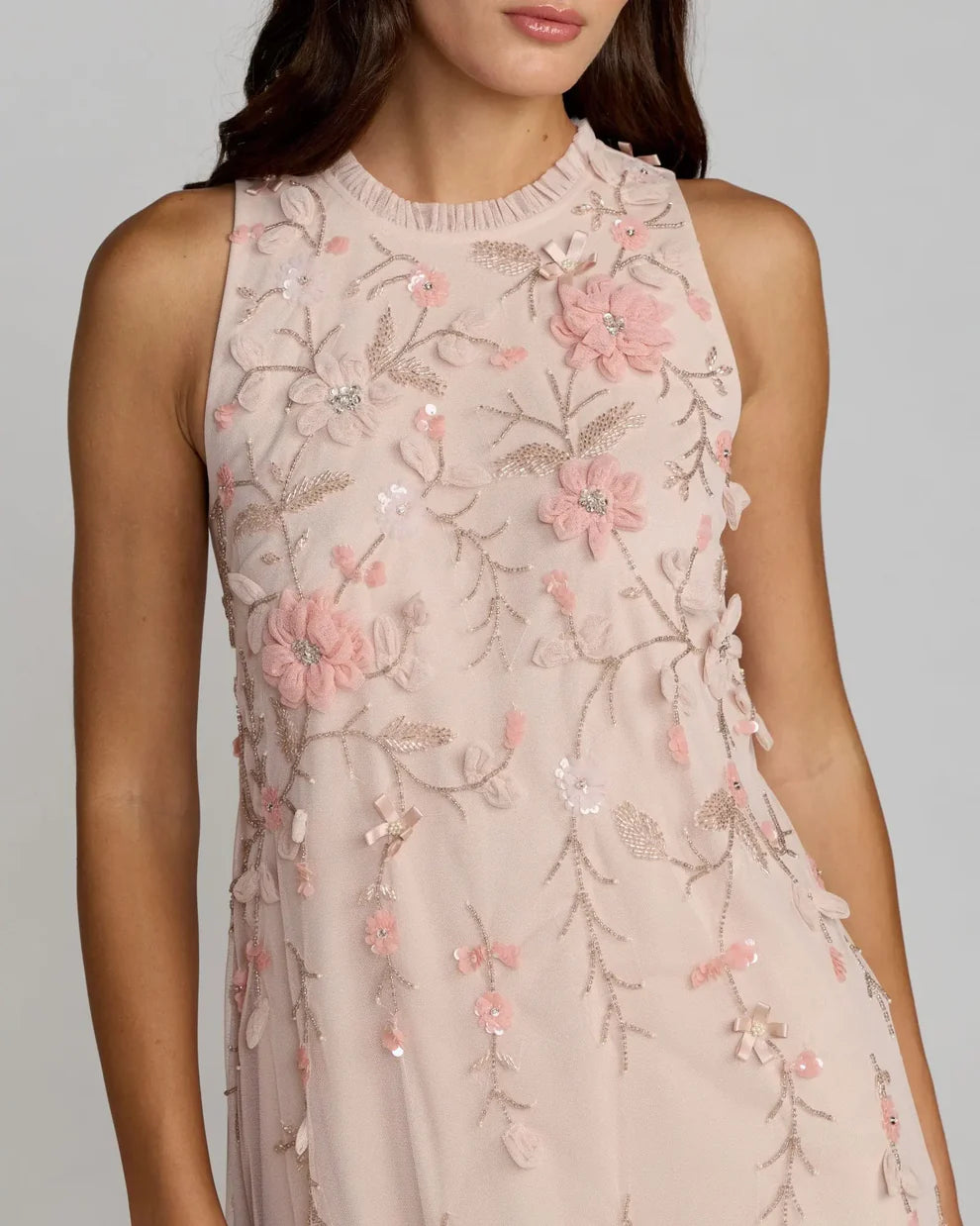 Mac Duggal 9188 - Tiered Hem Sleeveless Beaded Cocktail Dress