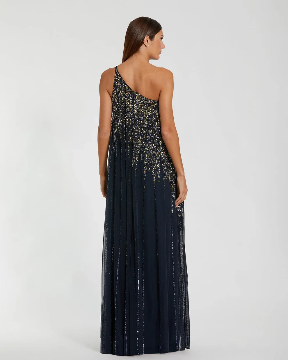Mac Duggal 9224 - One-Sleeve Beaded Ornate Evening Gown