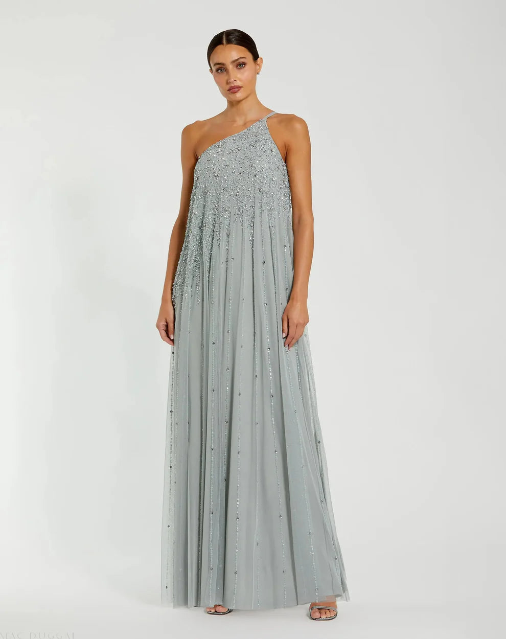 Mac Duggal 9224 - One-Sleeve Beaded Ornate Evening Gown