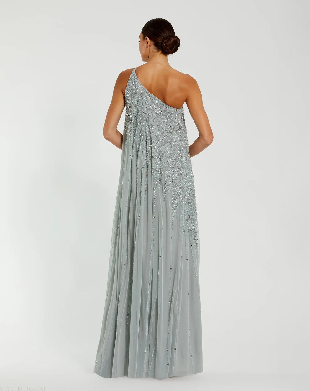 Mac Duggal 9224 - One-Sleeve Beaded Ornate Evening Gown