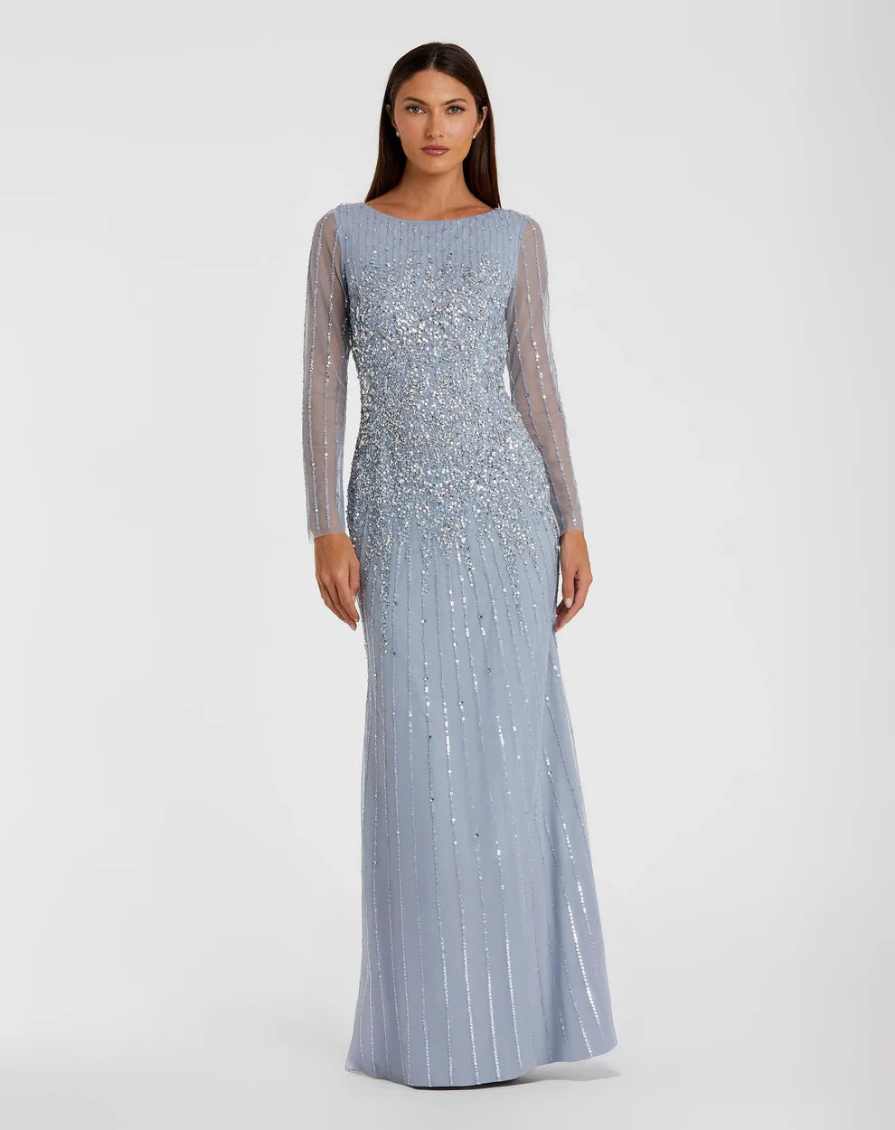 Mac Duggal 9226 - Sequined Column Evening Dress