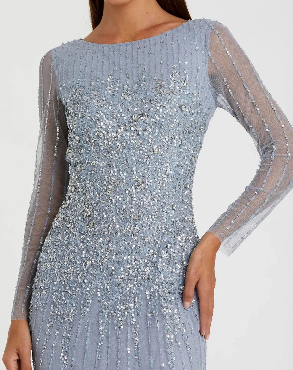 Mac Duggal 9226 - Sequined Column Evening Dress