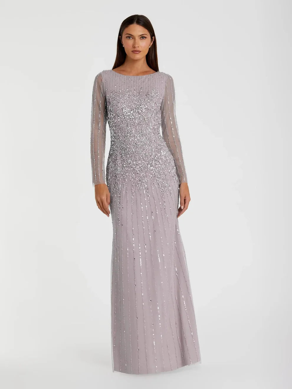 Mac Duggal 9226 - Sequined Column Evening Dress