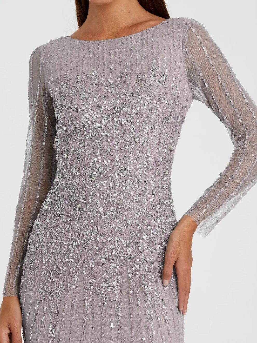 Mac Duggal 9226 - Sequined Column Evening Dress
