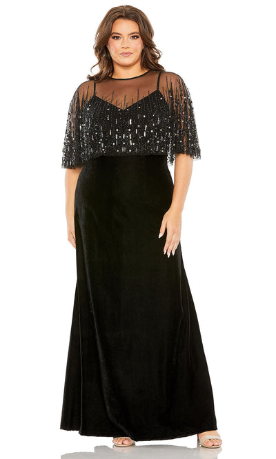 Mac Duggal 9228 - Illusion Cape Sleeve Evening Dress Special Occasion Dresses 0 /Black