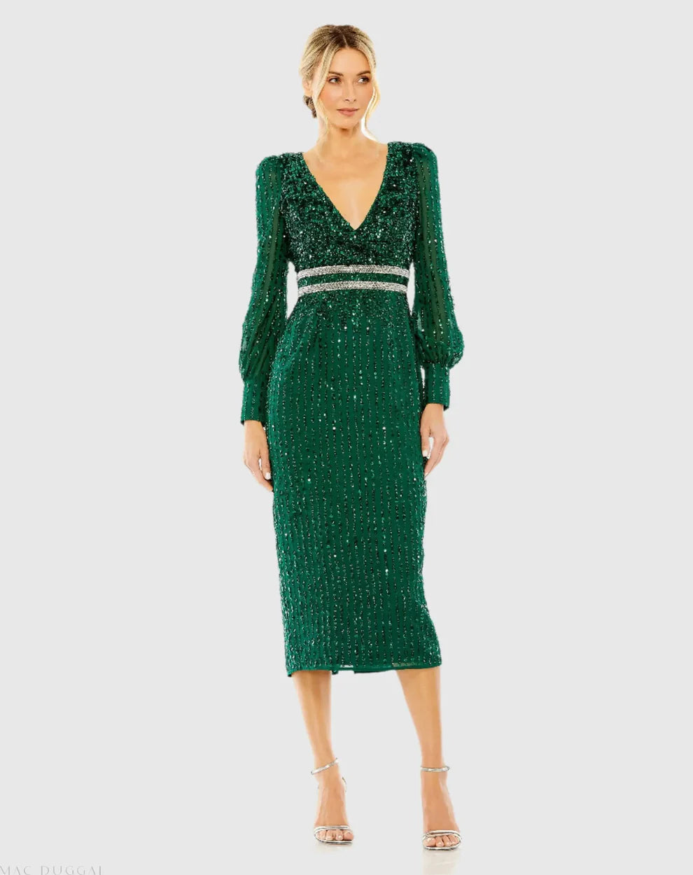 Mac Duggal - 93593 Long Sleeve Sequined Dress