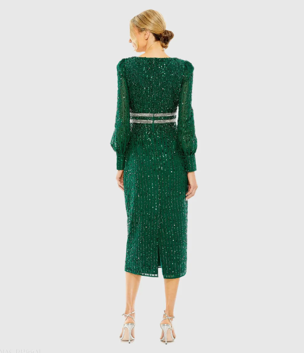 Mac Duggal - 93593 Long Sleeve Sequined Dress
