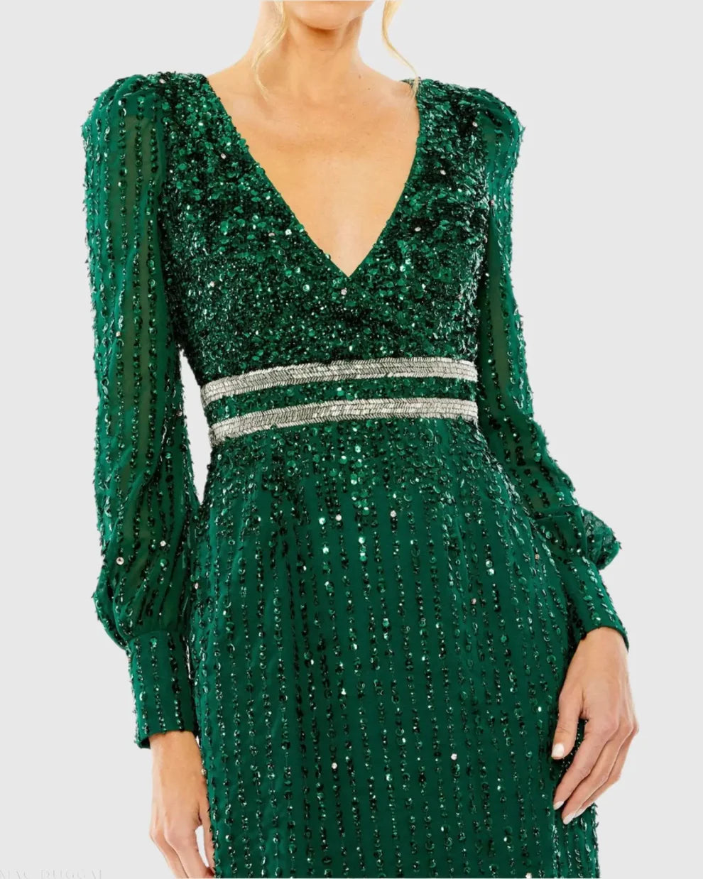 Mac Duggal - 93593 Long Sleeve Sequined Dress