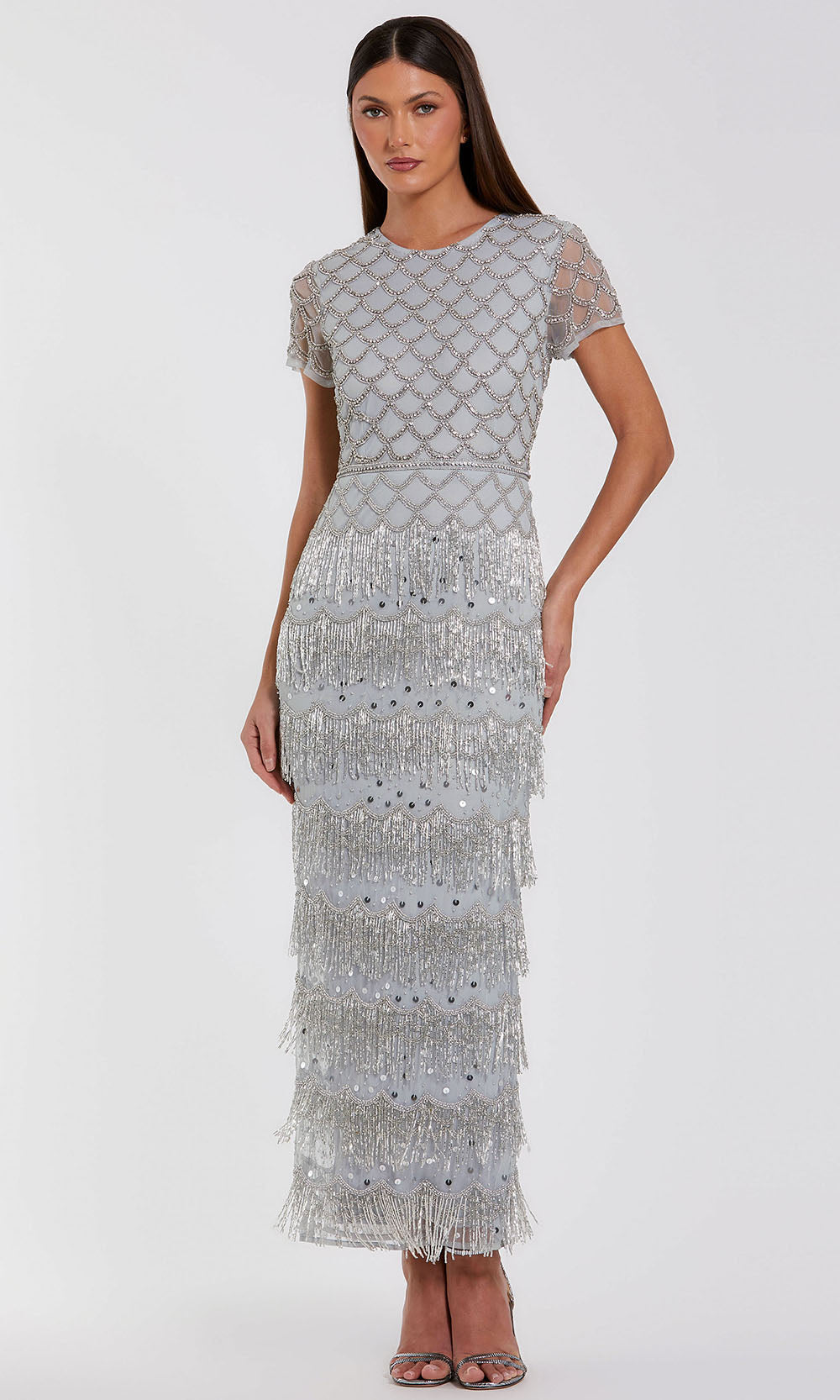 Mac Duggal 94077 - Jewel Neck Beaded Fringe Evening Gown Evening Dresses