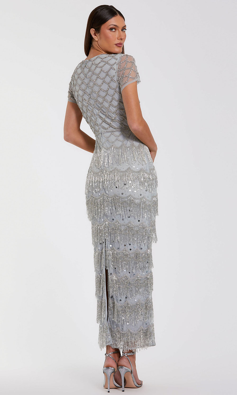 Mac Duggal 94077 - Jewel Neck Beaded Fringe Evening Gown Evening Dresses
