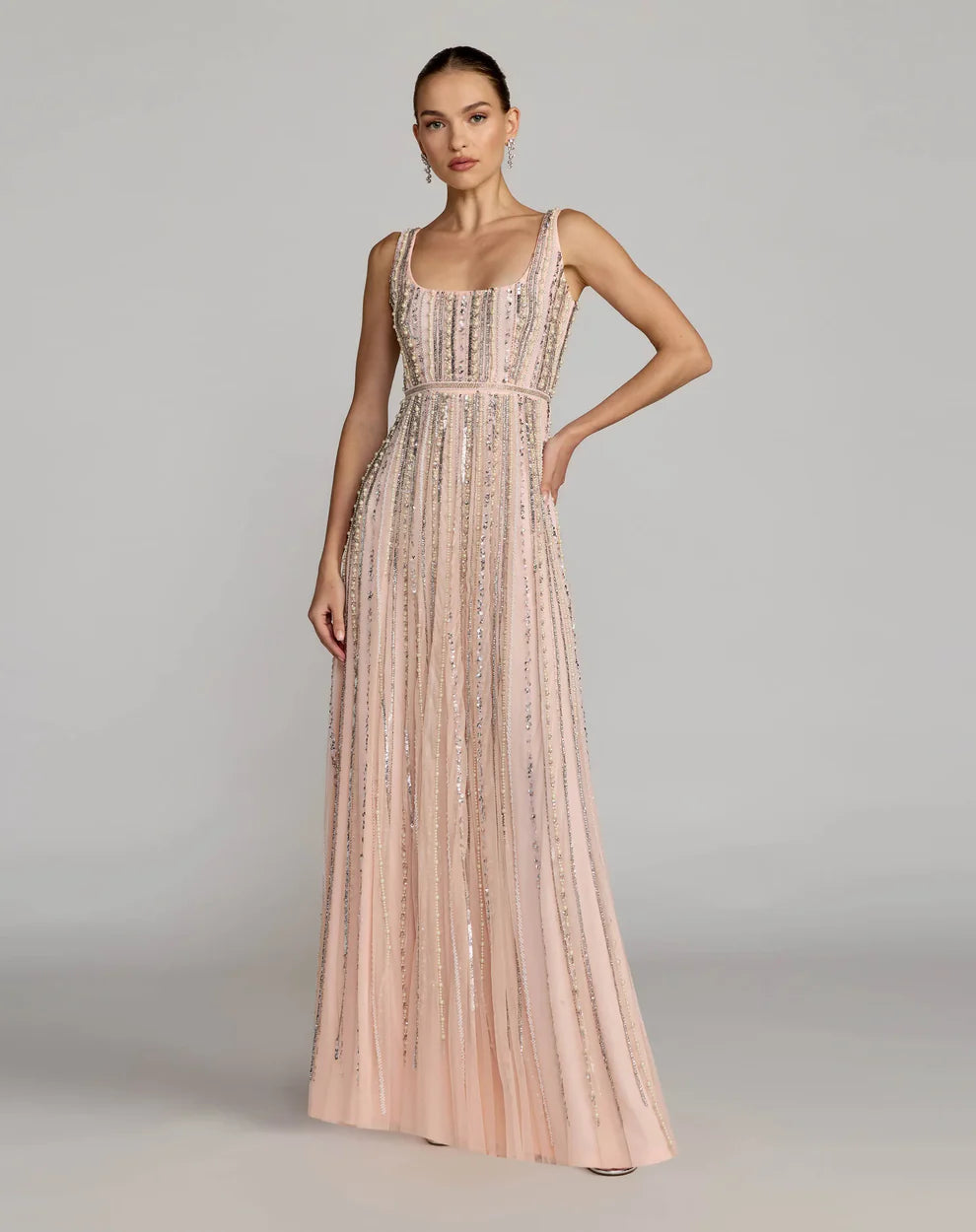 Mac Duggal 94080 - Embellished Scoop Neck A-Line Gown